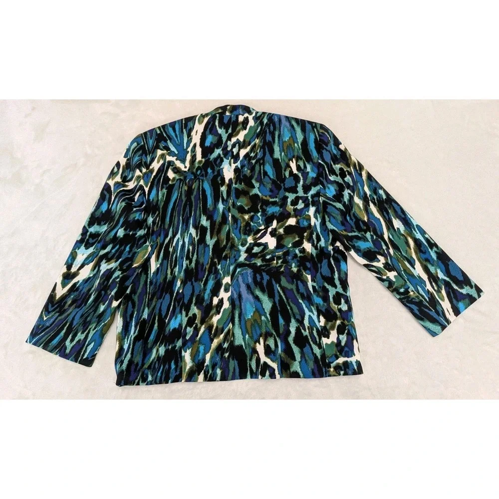 Kasper Women's Size 12 Jacket Fully Lined 3/4 Sleeves Cardigan Career Work